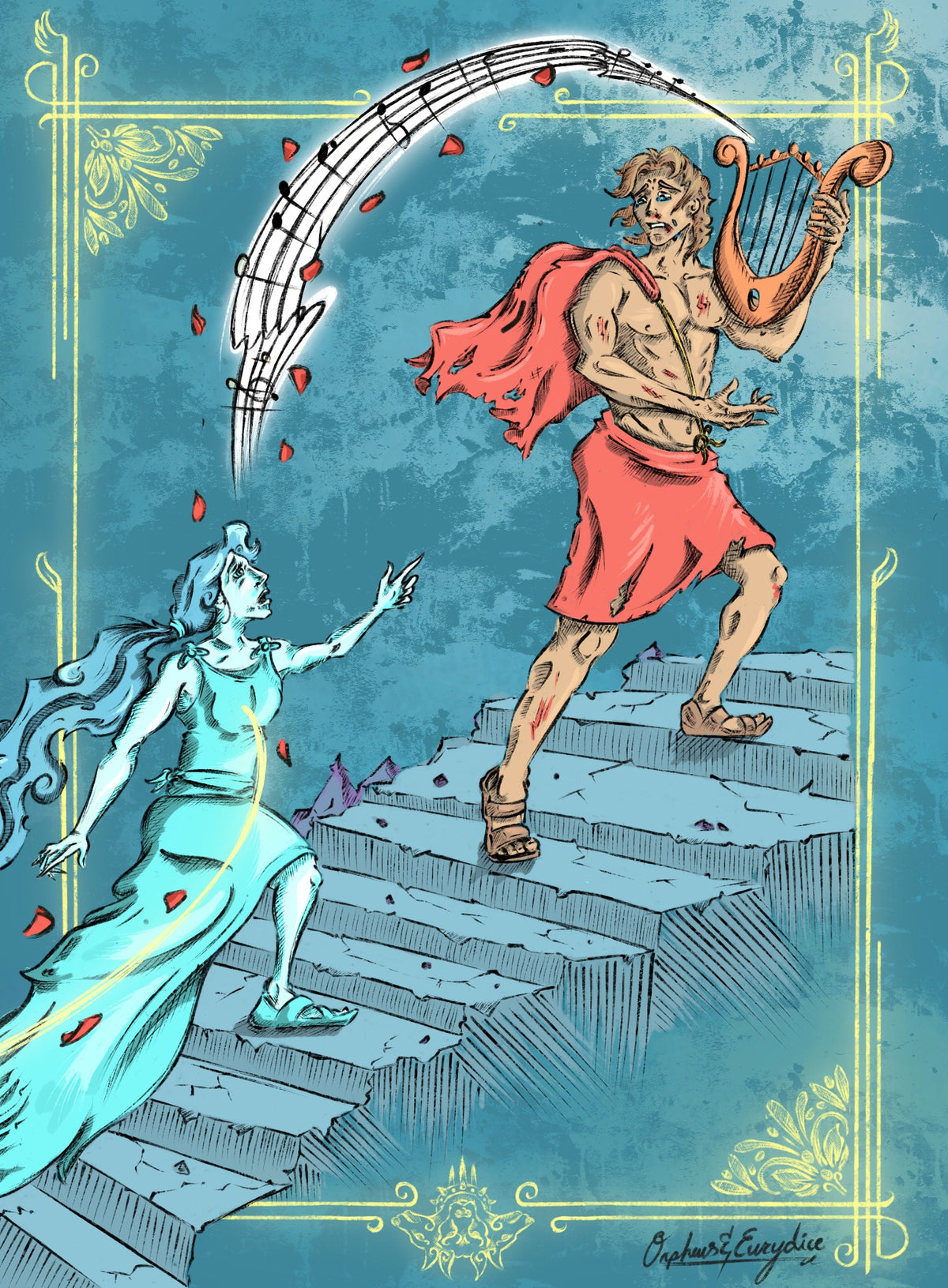 Orpheus and Eurydice 5x7" Print